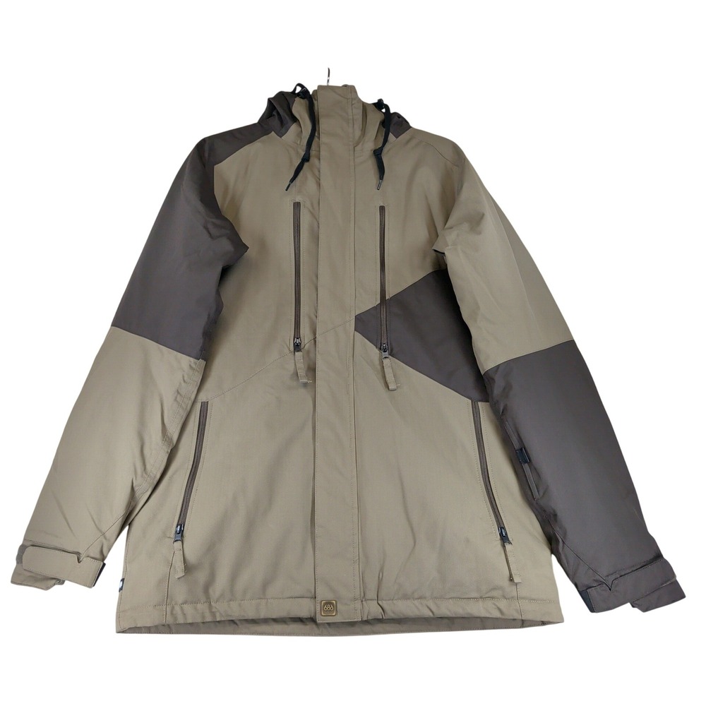 686 Authentic Arcade Insulated Jacket Mens Medium Khaki Brown Snowboard infiDRY